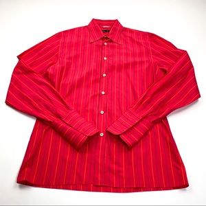 Bain Douche Dress Shirt Italy Stripes Bright M